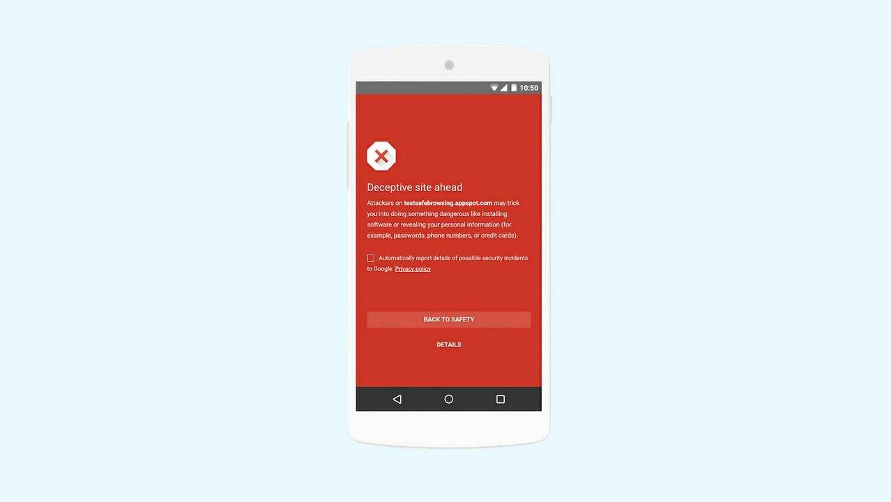 Технология Google Safe Browsing теперь работает в Android-приложениях