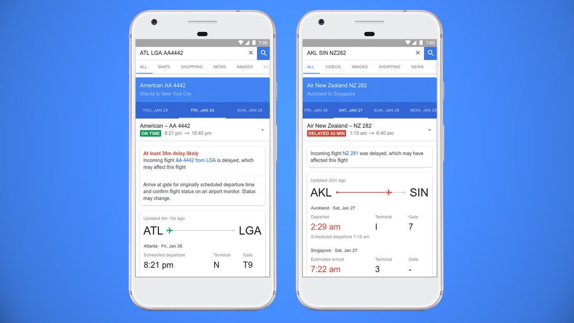 Google Авиабилеты предскажут задержку авиарейса