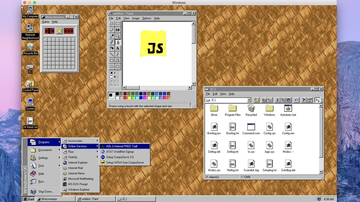 Windows 95 выпустили в виде приложения для Windows, Mac и Linux