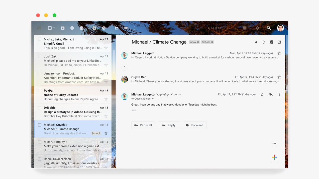 Расширение для упрощения интерфейса Gmail от создателя Google Inbox