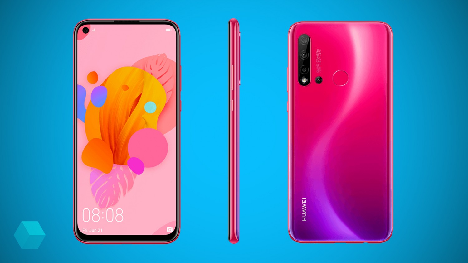 Официальные рендеры Huawei P20 Lite 2019 с отверстием в дисплее