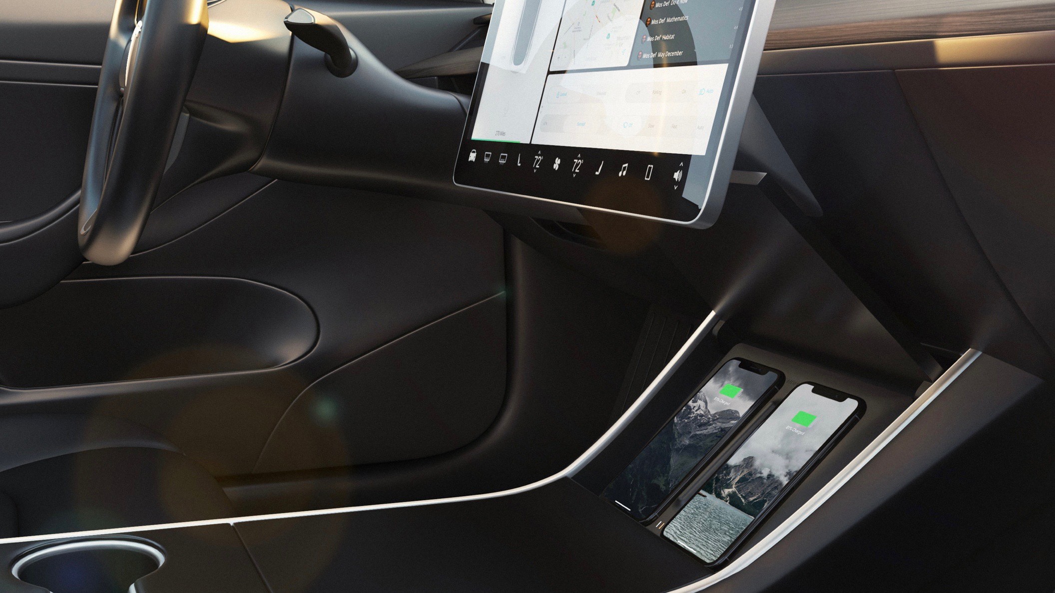 Сторонний аксессуар добавит беспроводную зарядку в Tesla Model 3
