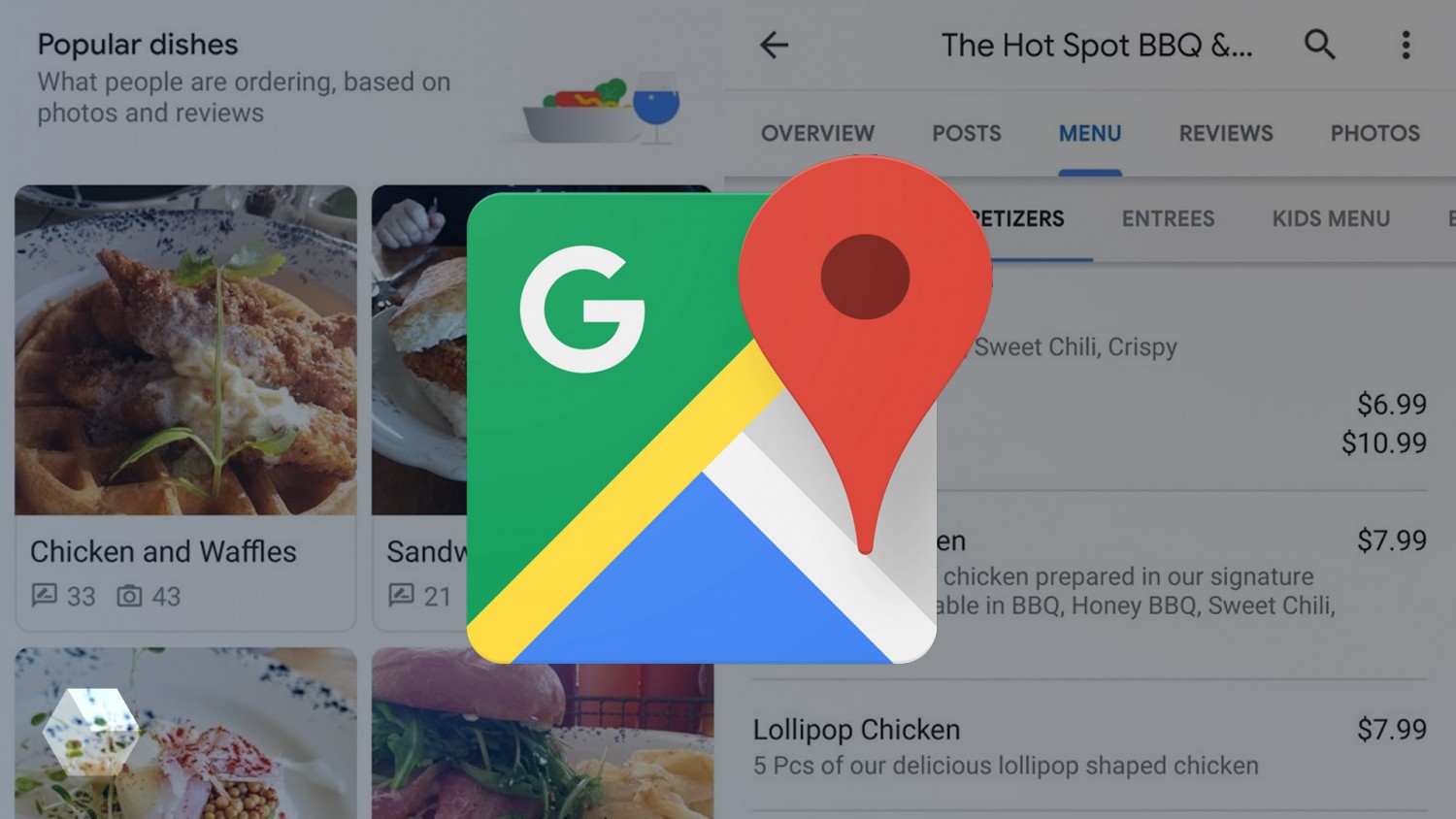 В «Google Картах» появились списки меню ресторанов