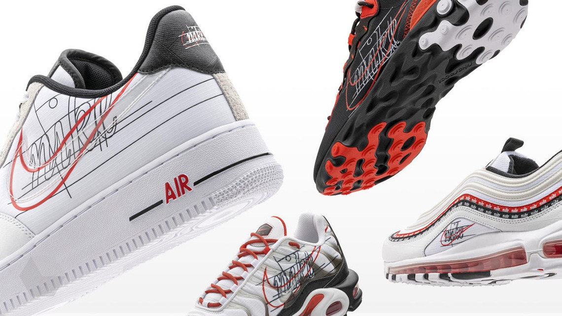 Nike выпустила три линейки кроссовок с классическим логотипом «Свуш»