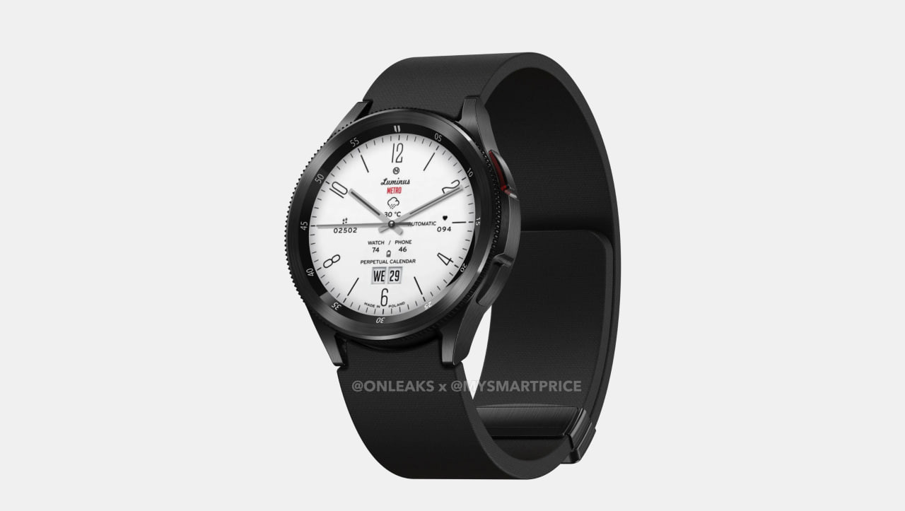 Утечка: рендеры смарт-часов Samsung Galaxy Watch 6 Classic