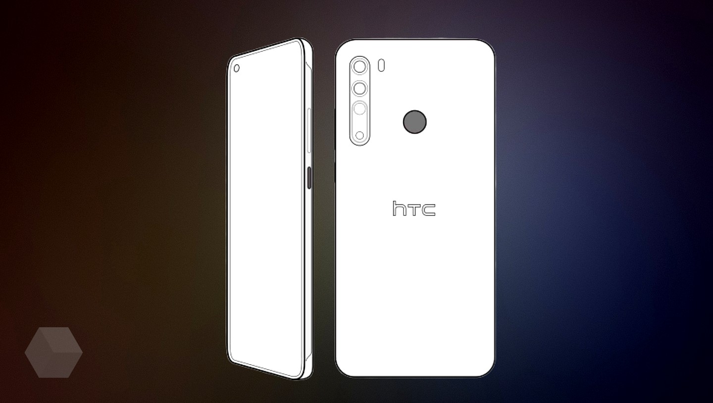 Эскиз HTC Desire 20 Pro с отверстием под фронтальную камеру