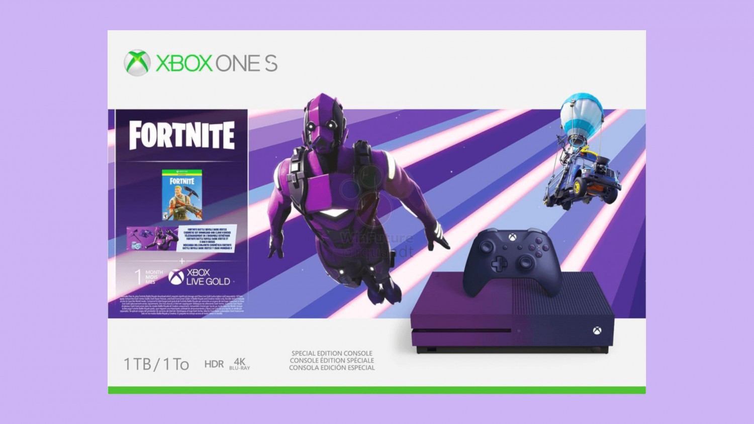 Microsoft выпустит фиолетовую Xbox One S для фанатов Fortnite