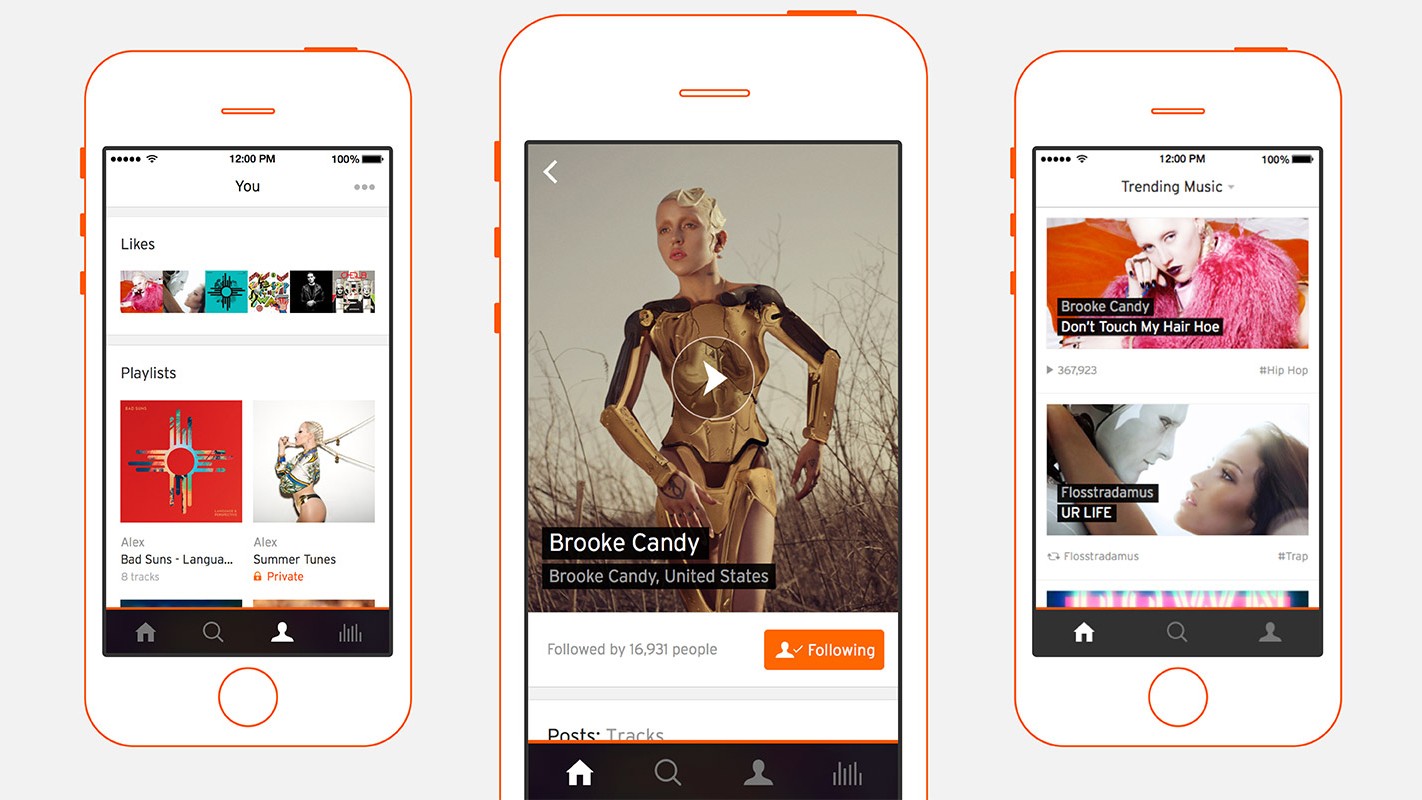 Мобильное приложение SoundCloud в новом дизайне