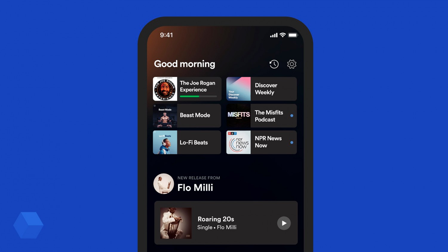 В мобильной версии Spotify обновили интерфейс главной страницы
