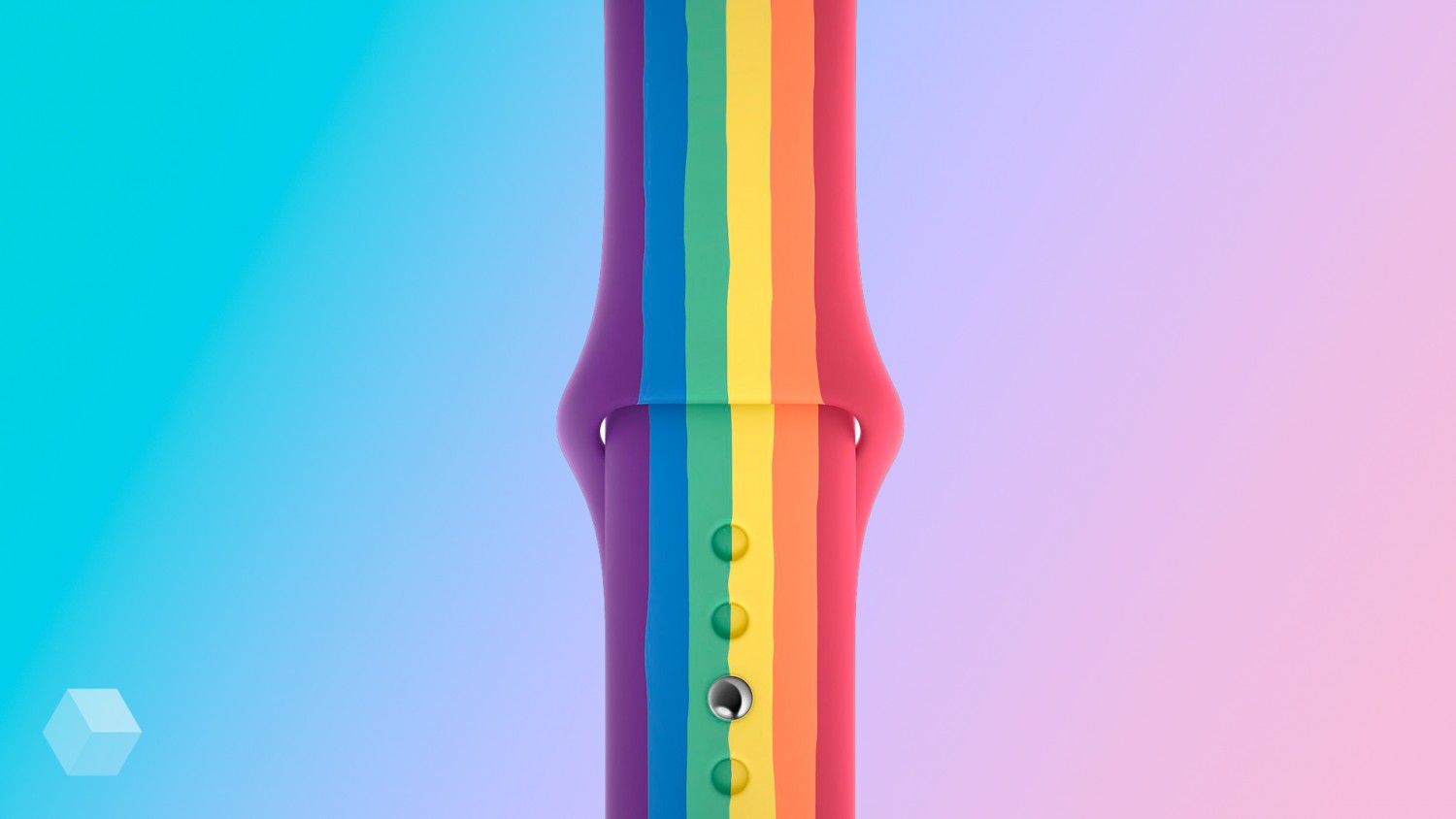 В новом радужном браслете для Apple Watch кривые полоски, но так и задумано