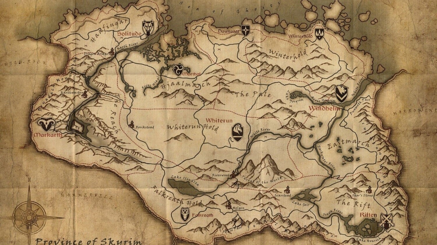 Карта из The Elder Scrolls V: Skyrim появилась в украинском учебнике по географии