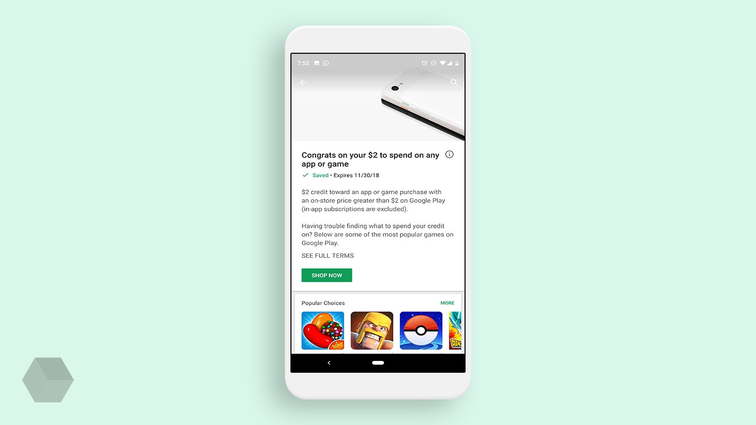 Google раздаёт деньги на покупки в Google Play