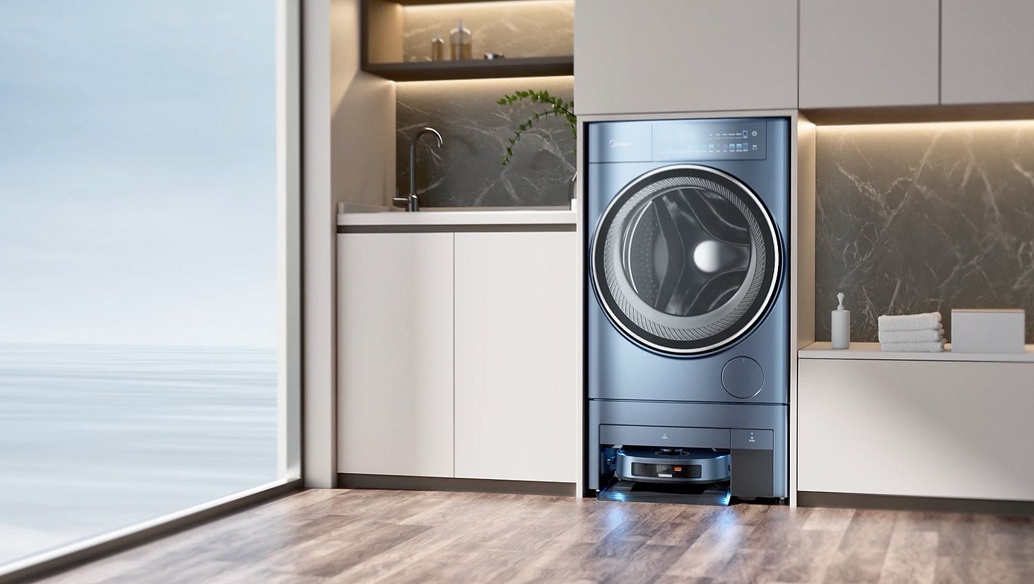 Midea объединила стиральную машину с роботом-пылесосом - Rozetked.me