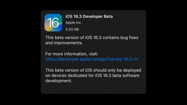 Apple выпустила первые бета-версии iOS 16.3, iPadOS 16.3, macOS 13.2 и watchOS 9.3