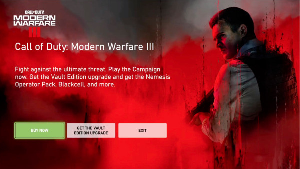 Xbox Series X|S начали отображать при включении полноэкранное промо Call of Duty: Modern Warfare III